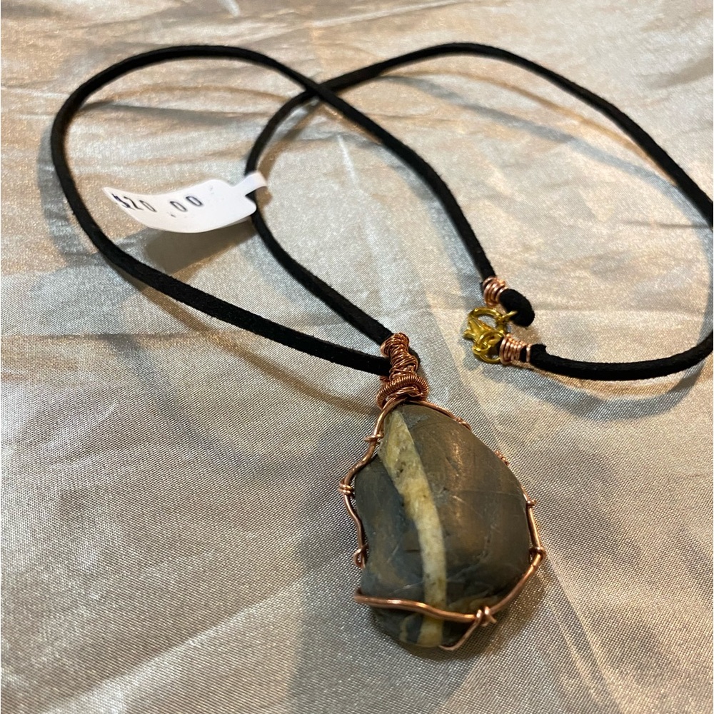 Earth stone, jewelry necklace, hand made